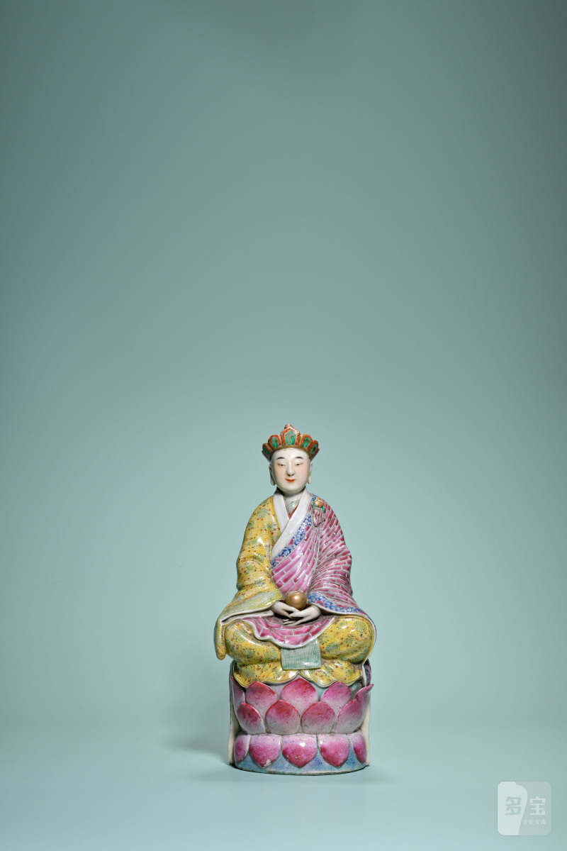 清 粉彩地藏王菩萨 - 图2